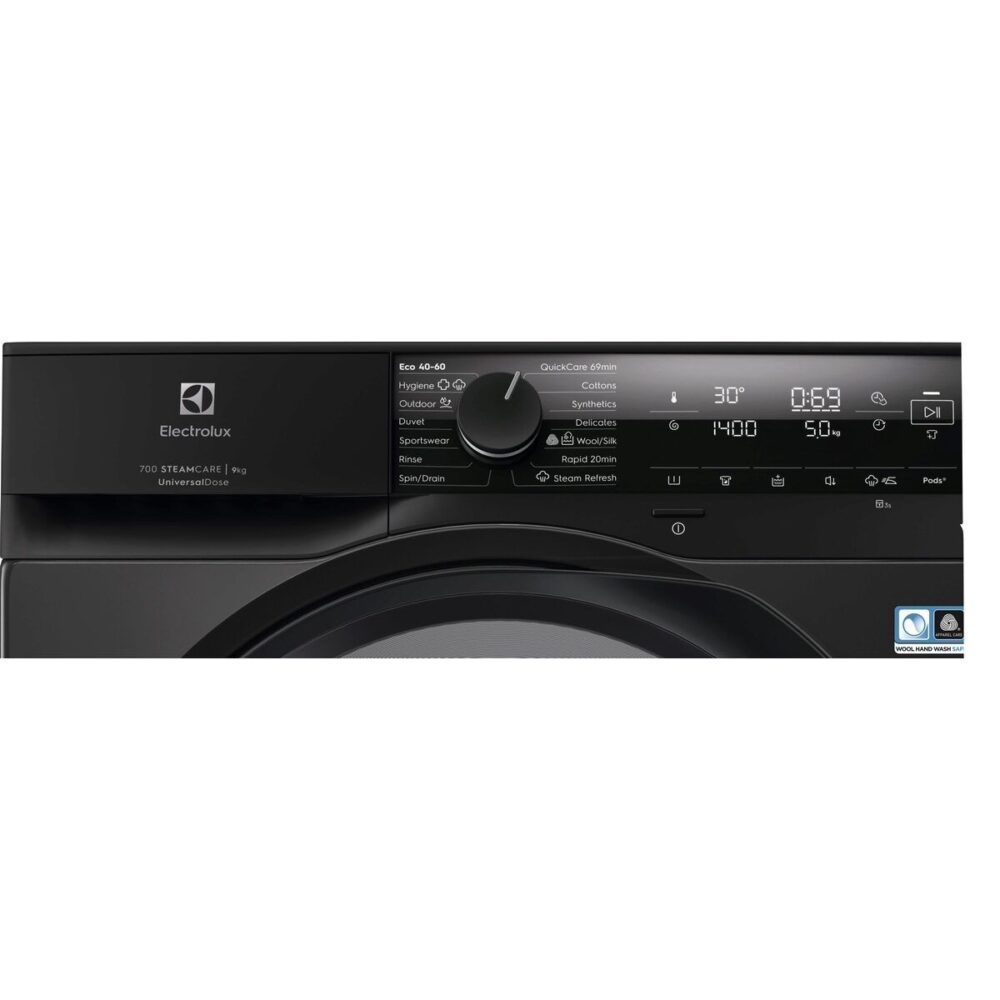 Контролен панел на пералня Electrolux EW7FG4492UDE с QuickCare 69 min и SteamRefresh