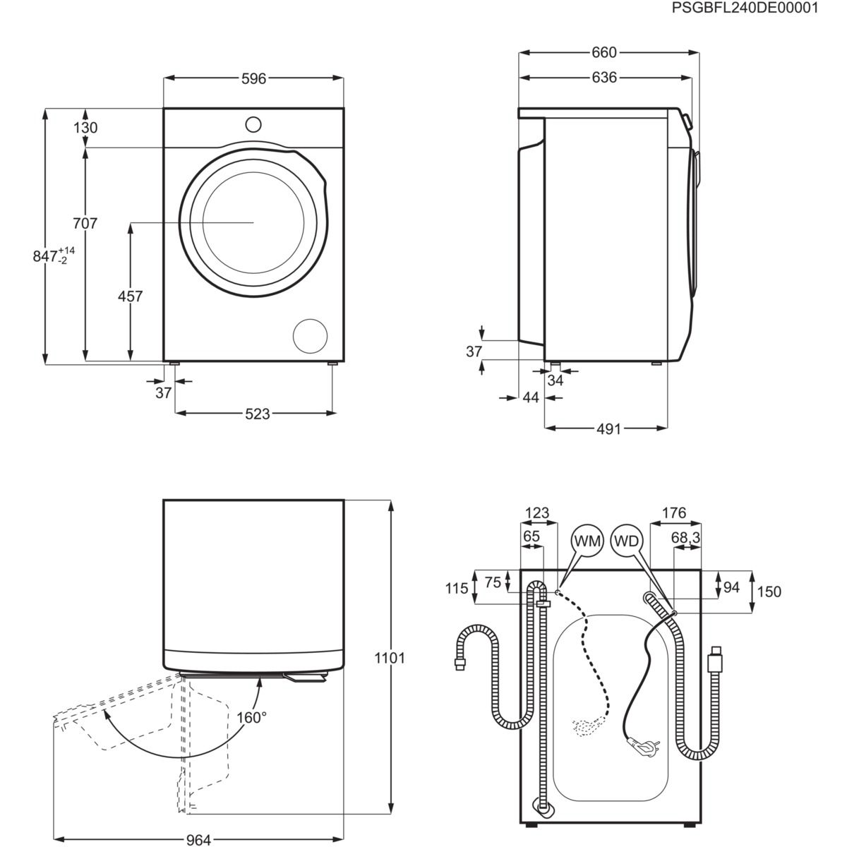 Размери на пералня Electrolux EW7FG4492UDE