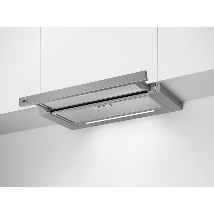 Телескопичен абсорбатор AEG DPE5660M с изтеглен панел и включено LED осветление
