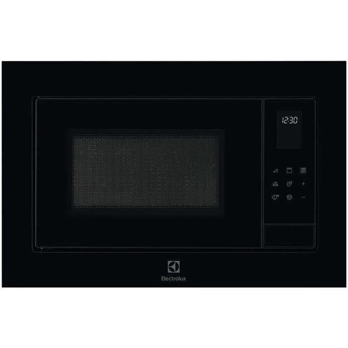 Черна микровълнова за вграждане Electrolux LMS4253TMK със затворена врата и дисплей вдясно