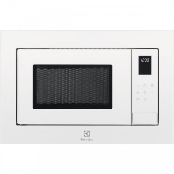 Бяла микровълнова за вграждане Electrolux LMS4253TMW със затворена врата и дисплей вдясно